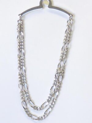 4mm Double Strand Figaro Tie Chain /Boxed / Import